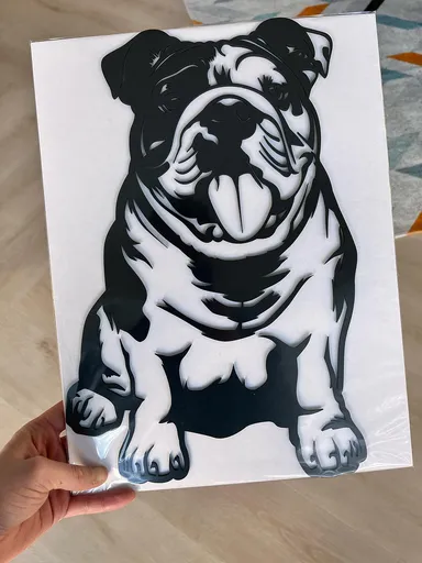 Vsepropejska Anglický buldok 6 dřevěná dekorace na zeď Rozměr (cm): 38 x 25