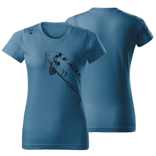 Giants fishing Tričko dámské modré Plavající kapr - vel. L,Giants fishing Tričko dámské modré Plavající kapr - vel. L