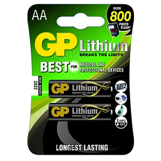 GP Jednorázová lithiová baterie AA, 2-pack