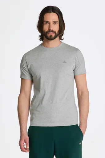 TRIČKO GANT SLIM SHIELD SS T-SHIRT GREY MELANGE