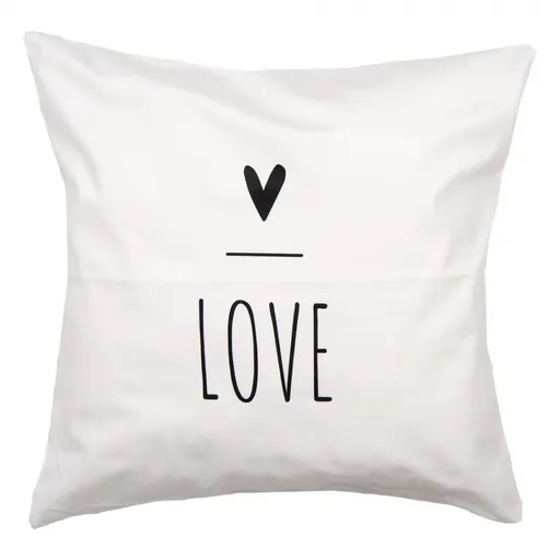 Bílý povlak na polštář se srdíčky Lovely Day - 45*45 cm Clayre & Eef