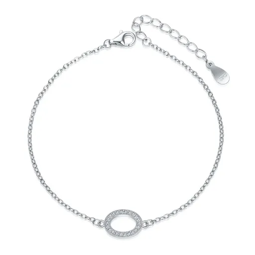 MOISS Něžný stříbrný náramek s oválnou ozdobou B0000523