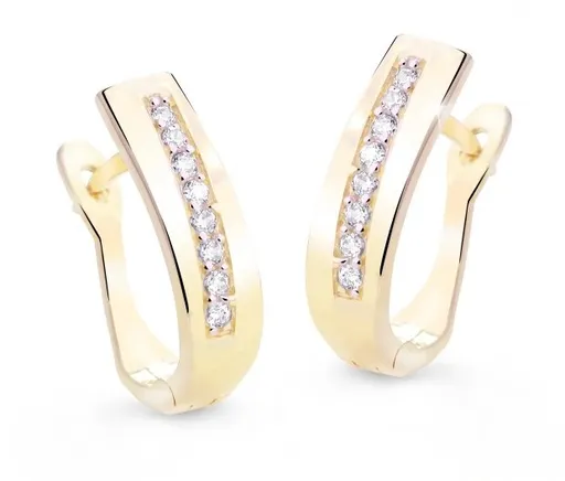 Cutie Diamonds Půvabné visací náušnice ze žlutého zlata s brilianty DZ8018-80-00-X-1