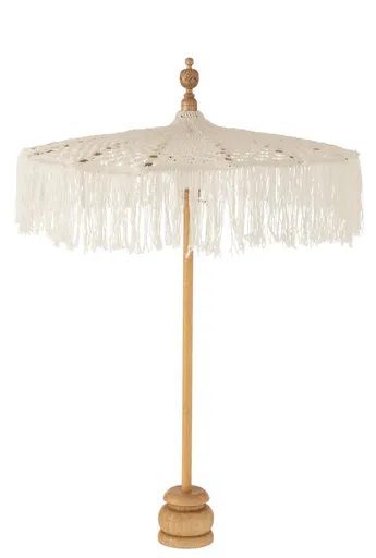 Přírodní drhaný slunečník na stůl Macrame - ∅65*95 cm J-Line by Jolipa