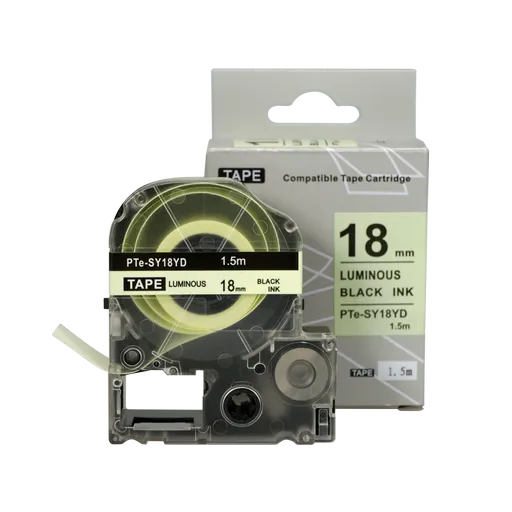 Epson SY18YD, 18mm x 1, 5m, černý tisk / luminiscenční bílý podklad, kompatibilní páska