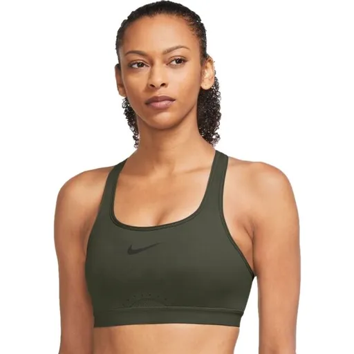 Nike DRI-FIT SWOOSH Dámská sportovní podprsenka, khaki, velikost S A-C