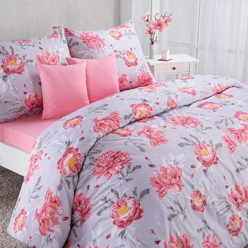 Ložní rodinná souprava z mikrovlákna CHRISTINNE s prostěradly a povlaky na polštářky sada 4 dílů na jednolůžko