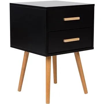 Černý BELIANI se 2 zásuvkami ALABAMA (beliani_141654)