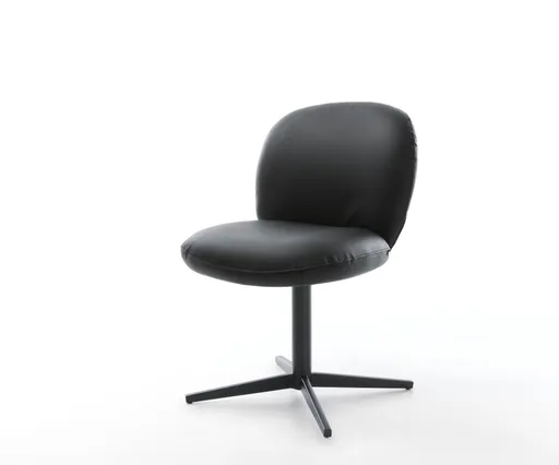 Jídelní židle Nube-Flex pravá kůže černá podnož černá otočná