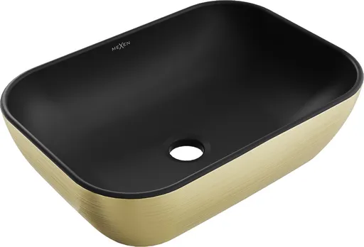 MEXEN Rita umyvadlo na desku 45 x 32, černá mat/zlatá vzor 21084577