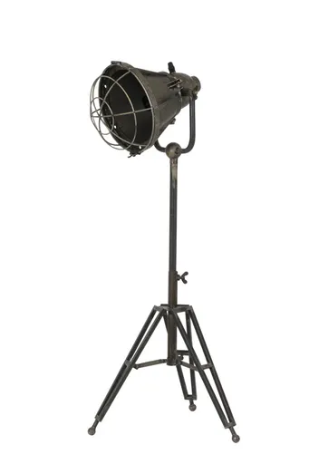 Šedá stolní lampa na trojnožce s bronzovou patinou Damyan - 35*30*77 cm/40W Light & Living