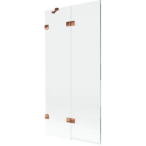 MEXEN/S Lunar vanová zástěna 2-křídlová levá 90 x 150, transparent, růžové zlato 897-090-100-60-00-L