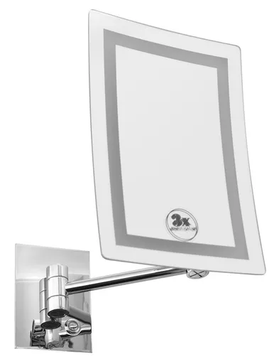 Sapho MW834 kosmetické zrcátko LED hranaté chrom