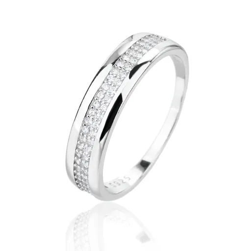 JVD Oslnivý stříbrný prsten se zirkony SVLR1295XJ6BI 60 mm