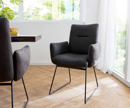 Jídelní židle Jova-Flex tenká podnož kovová černá mikrovlákno