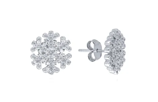 MOISS Krásné stříbrné náušnice Vločky E0002567