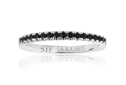 Sif Jakobs Stříbrný prsten s černými kubickými zirkony Ellera SJ-R2869-BK 60 mm