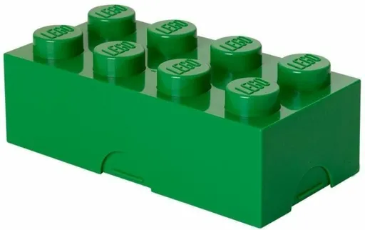 LEGO box na svačinu 100 x 200 x 75 mm - tmavě zelená