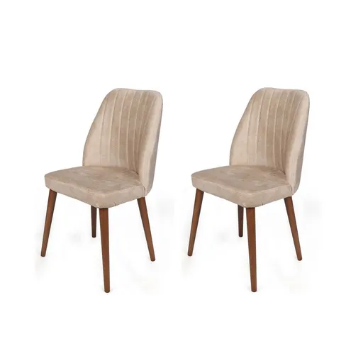 Sada jídelních židlí Alfa Cream and Walnut, 2 ks