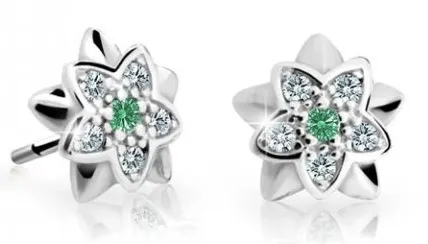 Cutie Jewellery Dětské náušnice z bílého zlata C2210-30-X-2 zelená
