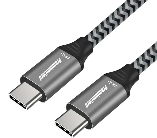 PREMIUMCORD Kabel USB 3.2 Gen 1 USB-C (M/M), bavlněný oplet, 0, 5m
