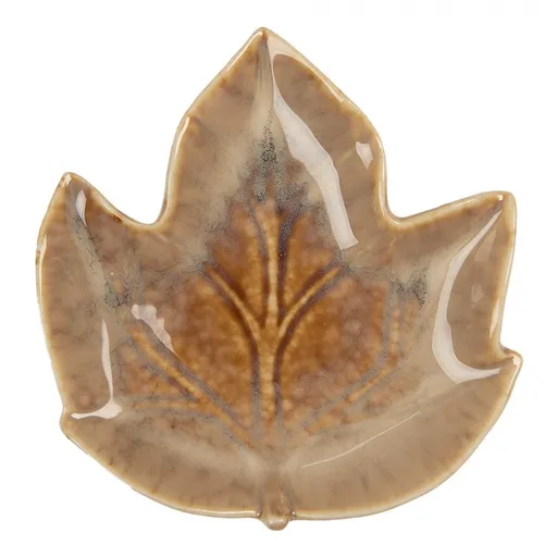 Dekorační keramický talířek ve tvaru listu Retro Uniq - 14*13*2 cm Clayre & Eef