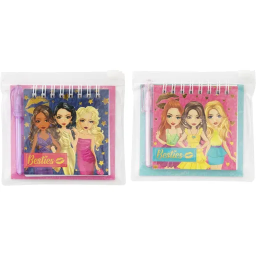 Mini kroužkový blok s tužkou Besties