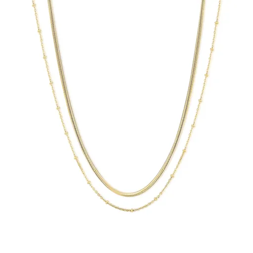 S'Agapõ Nádherný pozlacený dvojitý náhrdelník Chunky SHK09