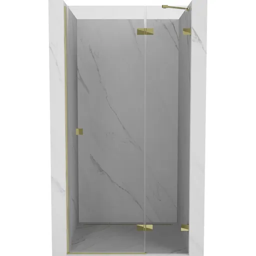 MEXEN/S Lunar sprchové dveře křídlové pravé 100, transparent, zlatá 834-100-000-50-00-P