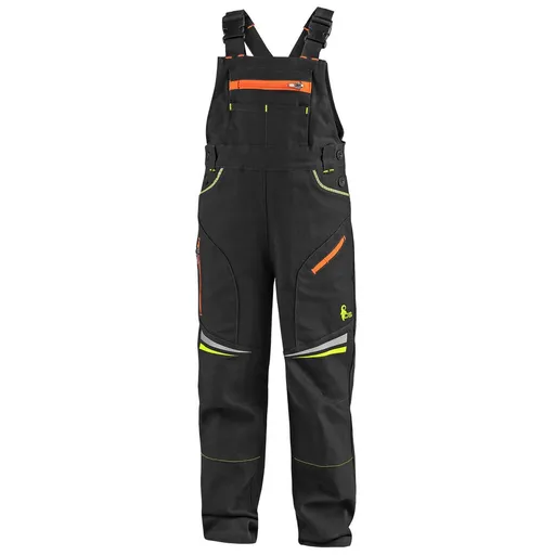 Canis (CXS) Dětské montérky s laclem CXS GARFIELD - Černá / žlutá | 110 cm