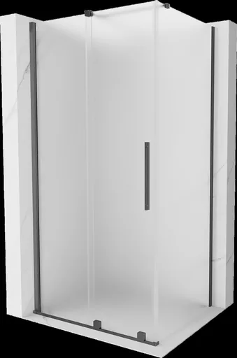 MEXEN/S Velar sprchový kout, posuvné dveře 100 x 85, dekor, grafit kartáčovaná 871-100-085-31-66