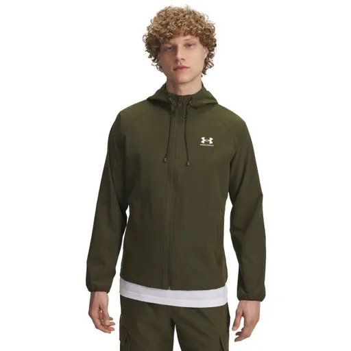 Under Armour STRETCH WOVEN WINDBREAKER Pánská bunda, khaki, velikost M