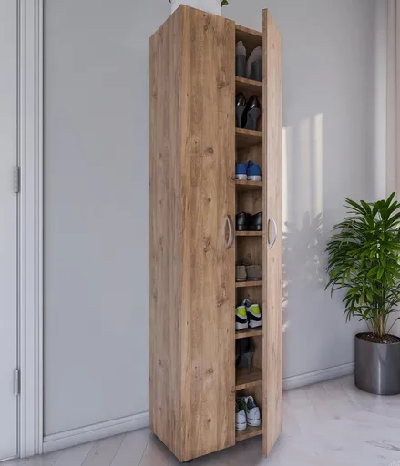 VCM Botník Ulas-XL 8-přihrádkový, dub medový