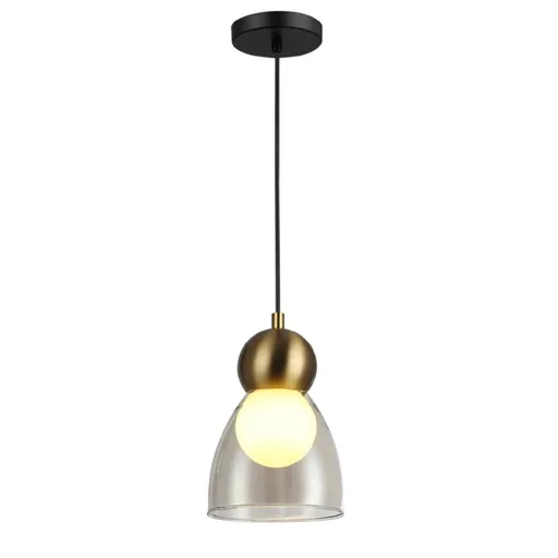 ACA Lighting závěsné svítidlo JULIETTE mosaz a sklo IP20 1xE27 LT1521PCB