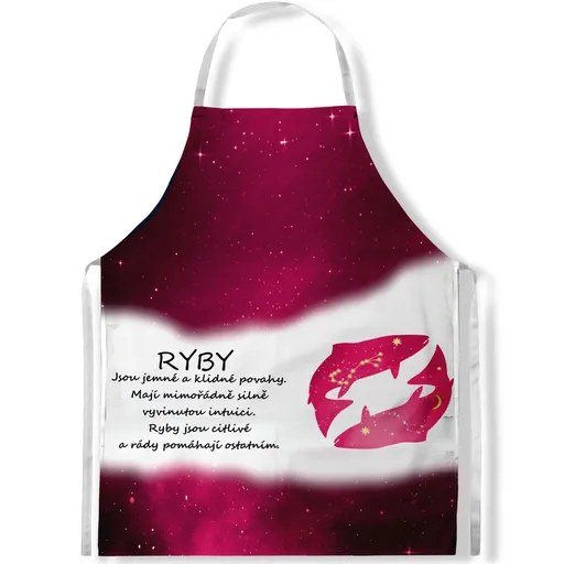 Zástěra Ryby  (21.1. - 20.3.) - červená