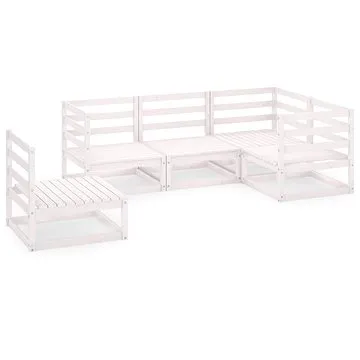 5dílná zahradní sedací souprava bílá masivní borovice , 3075575 (3075575)