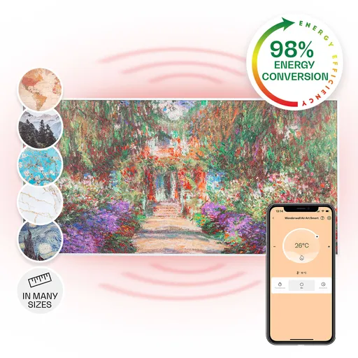 Klarstein Wonderwall Air Art Smart, infračervený ohřívač, 120 x 60 cm, 700 W, aplikace, zahradní cesta