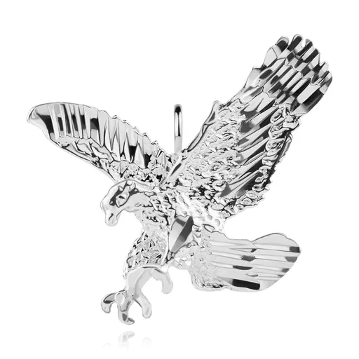 Stříbrný přívěsek 925 - třpytivý útočící orel