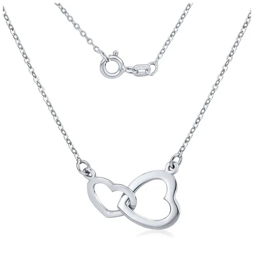 Silvego Stříbrný náhrdelník Spojená srdce SMJN059FP7