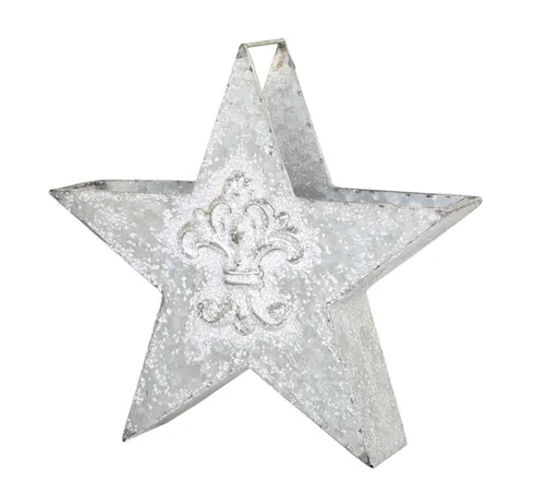 Zinková antik kovová dekorace ve tvaru hvězdy - 32*8*30cm Chic Antique