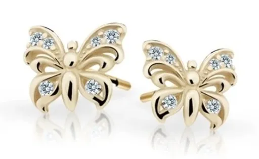 Cutie Jewellery Zlaté dětské náušnice Motýlek C2226-30-10-X-1