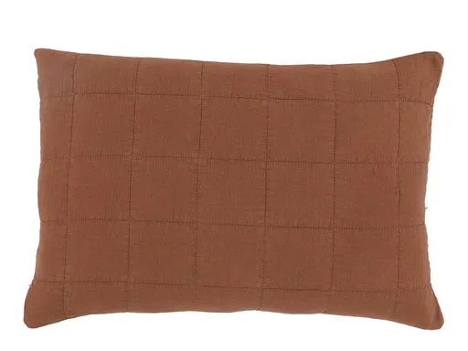 Terakotový povlak na polštář s opraným vzhledem Aix Vintage Quilt - 60*40 cm Chic Antique