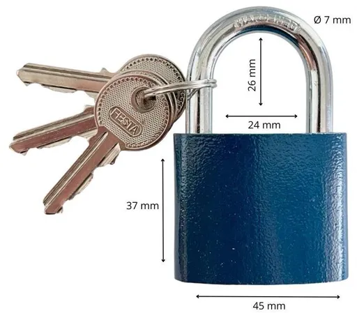 Zámek visací ocelový, 45 mm, FESTA (123264)