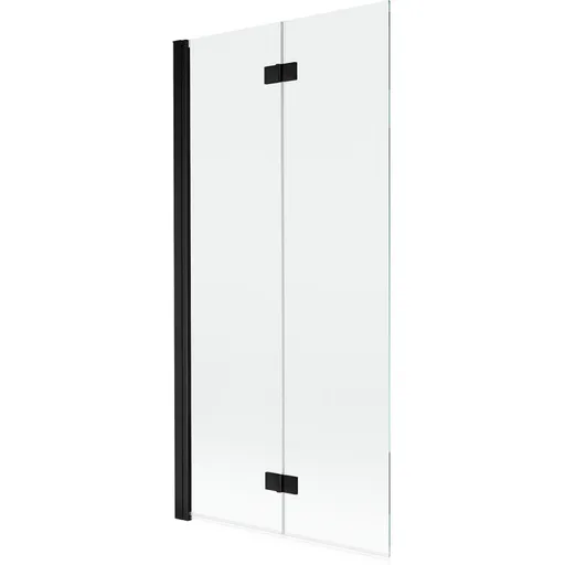 MEXEN MIST vanová zástěna 90x150 cm 6mm 2-s, černá, čirá, levá 8A9-090-002-70-00-L