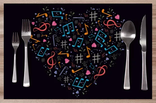 Prostírání Srdce z not