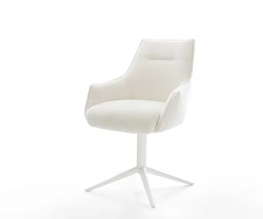 Jídelní židle Alja-Flex s područkami bouclé měkký béžová podnož