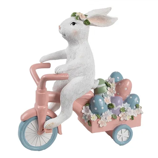 Dekorace králík na kole s vajíčky - 29*12*31 cm Clayre & Eef