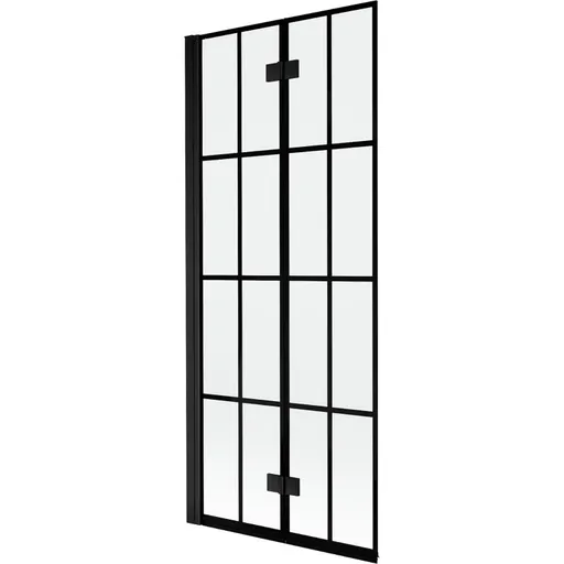 MEXEN MIST vanová zástěna 80x150 cm 6mm 2-s, černá, dekor, levá 8A9-080-002-70-77-L