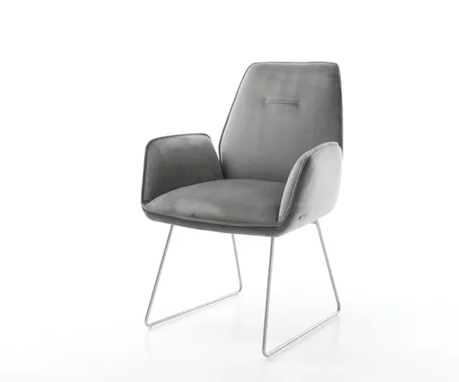 Jídelní židle Zoa-Flex šedá samet tenká podnož nerezová ocel