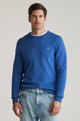 SVETR GANT CLASSIC COTTON C-NECK RICH BLUE